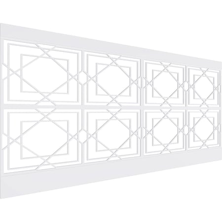 Ekena Millwork 44"H x 94 1/2"W Lakewood PVC Wainscot Paneling Kit WPK44X94LWD